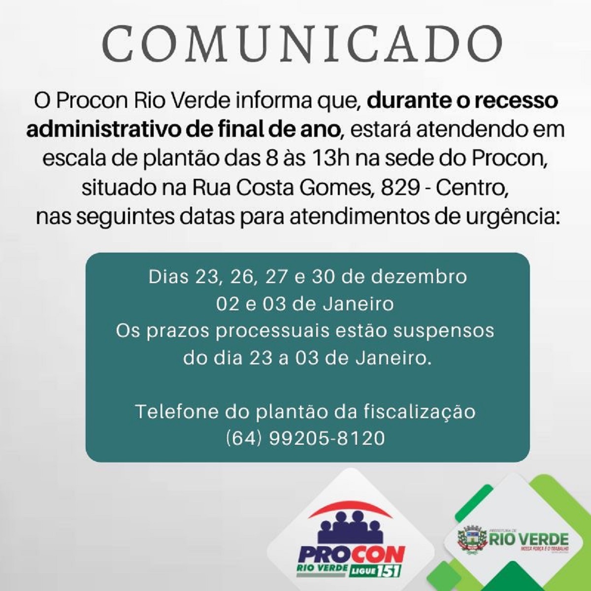 Comunicado!